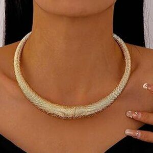 Thick Gold Necklace Cuban Link to Link Chunky Large Trendy Fashion Jewelry